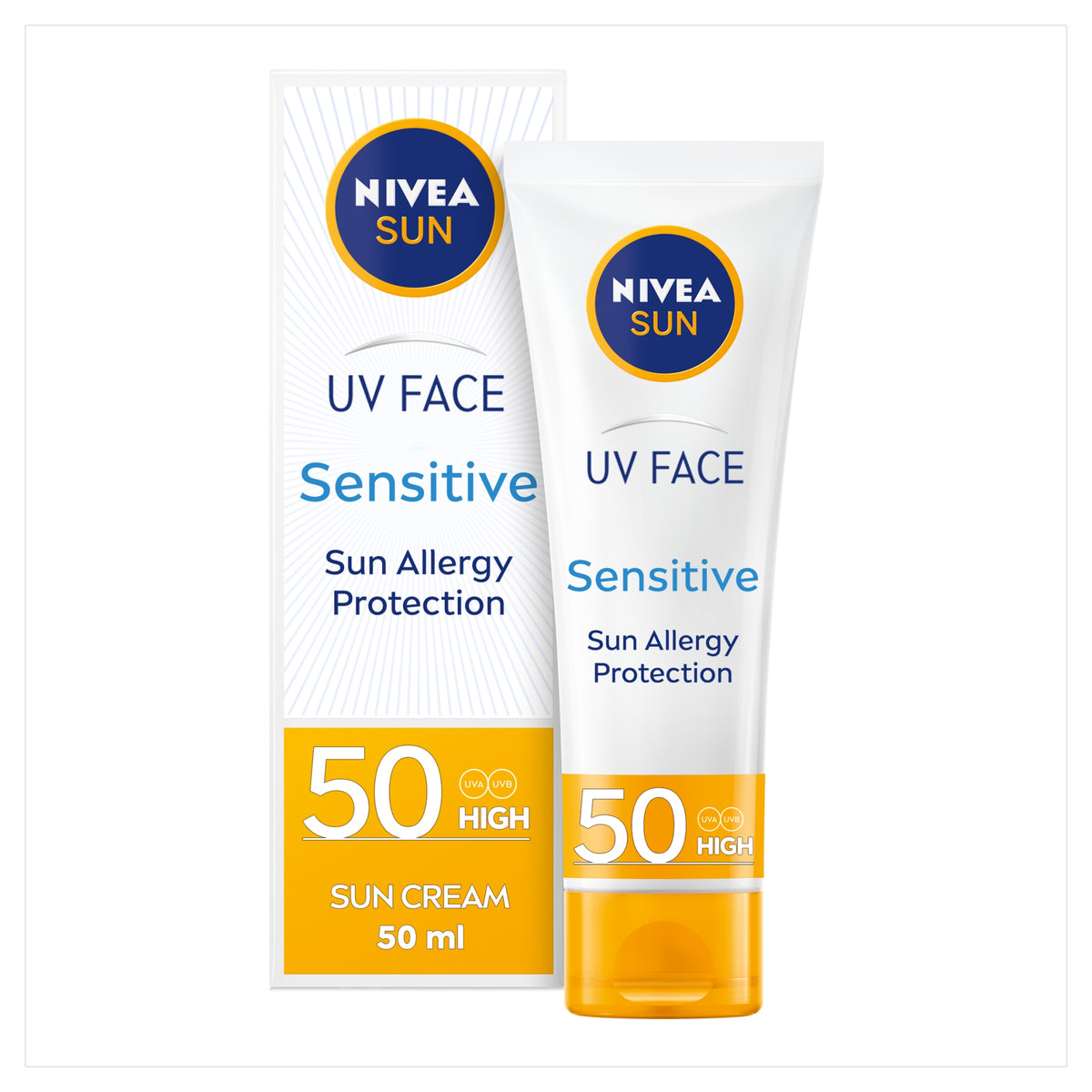 NIVEA UV Face Soothing Sensitive Sun Cream SPF 50+ 50ML | Suncare ...