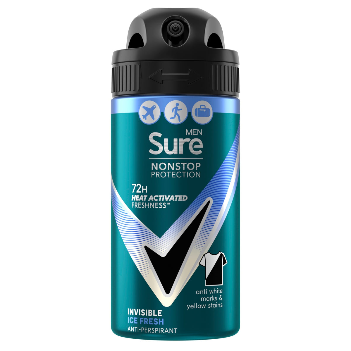 Sure Men Nonstop Protection Anti-Perspirant Aerosol Invisible Ice Fresh ...