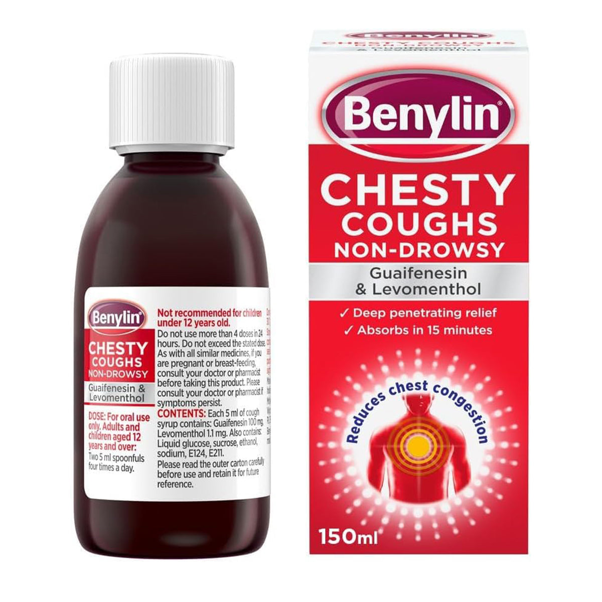 Benylin Chesty Coughs Non-Drowsy Oral Solution 150 ml | Cough & Cold ...