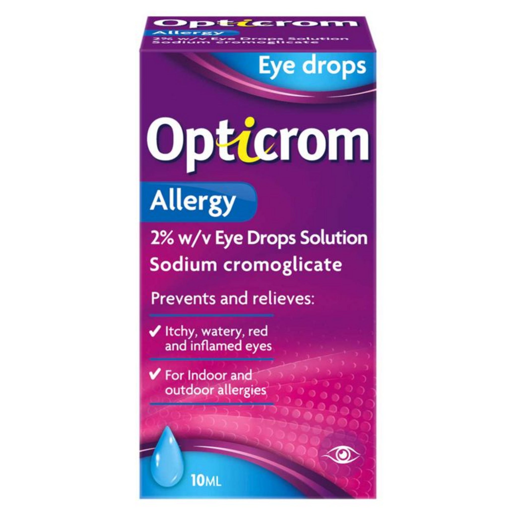Opticrom Hayfever 2% w/v Eye Drops 10ml | Allergies and Hayfever ...