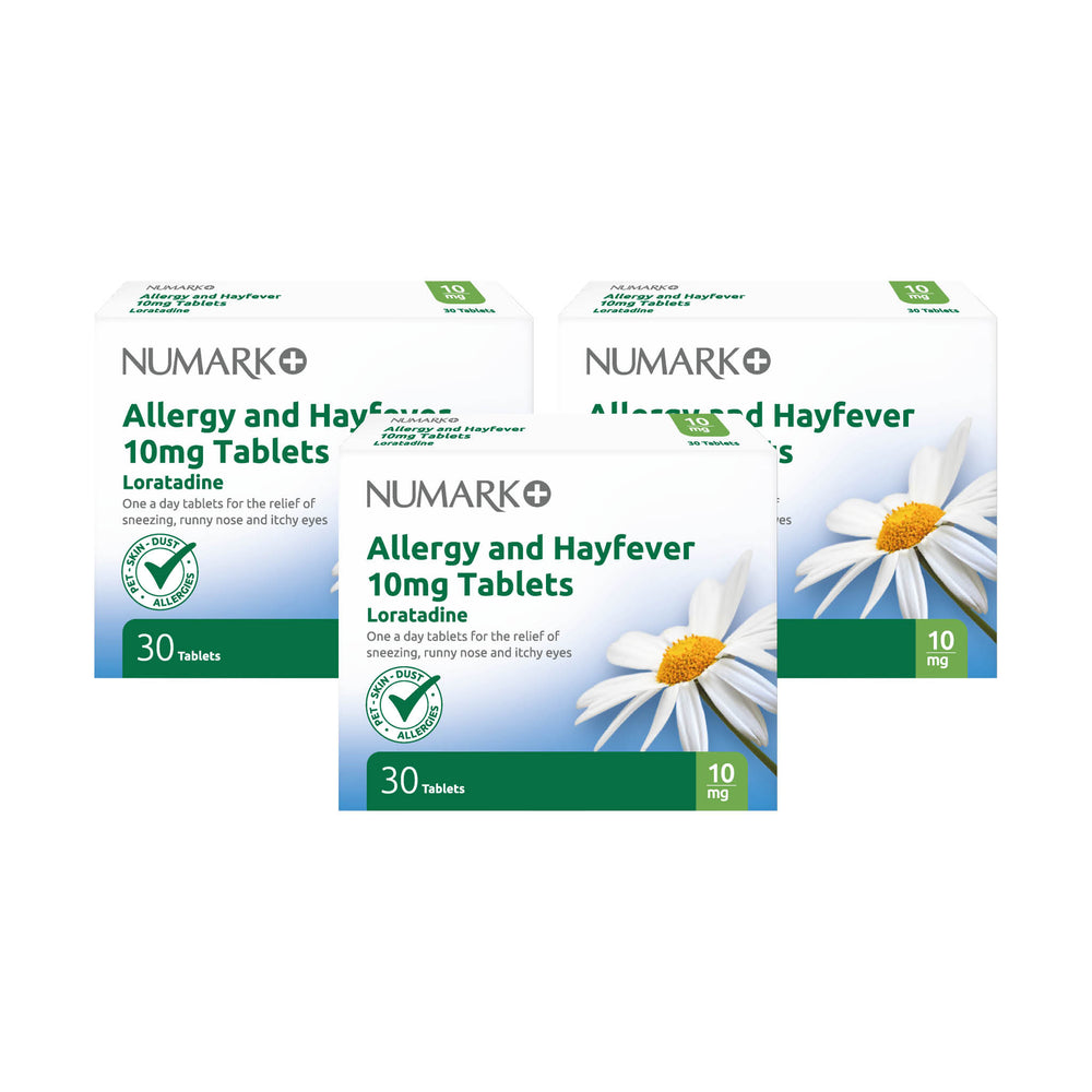 Numark Allergy & Hayfever 10mg Tablets (Loratadine) - 3 x 30 Tablets (3 ...