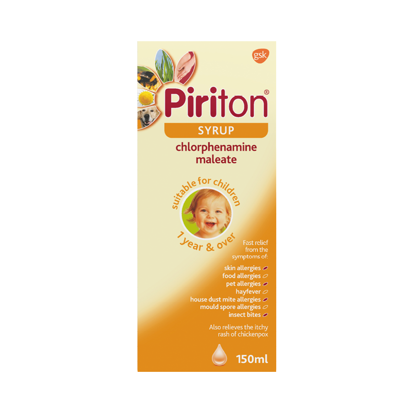 Perit Syrup Piriton Syrup 150ml | Allergies and Hayfever | Rowlands Online Pharmacy