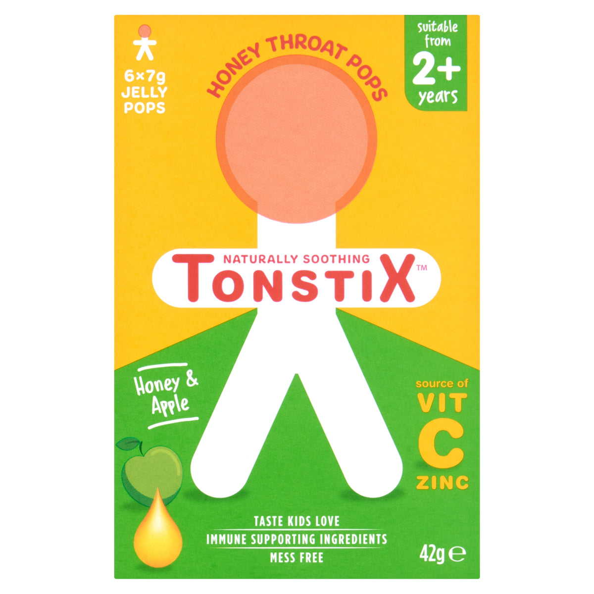 Tonstix Honey & Apple Honey Throat Pops 6 x 7g (42g) Suitable from 2 ...